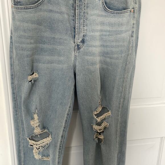 TARGET WILD FABLE Distressed Straight Leg Raw Edge Jeans Size 16 Long - Picture 2 of 8